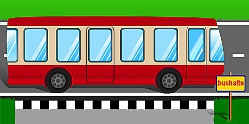 de bus komt bij de bushalte